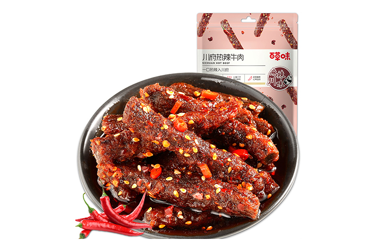 BAICAOWEI SICHUAN HOT AND SPICY BEEF 105G